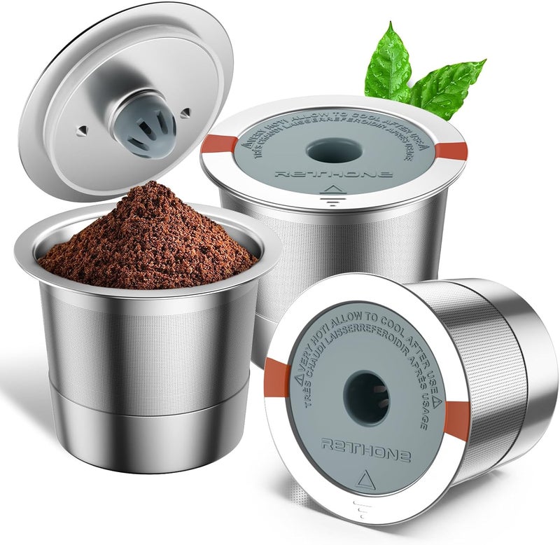 RETHONE Reusable K Cups for Keurig:Refillable K Cups Coffee Pods for Keurig 1.0 & 2.0 Coffee Machine,Stainless Steel Coffee Filters-SUS 304‌, Easy to Clean,Lid-Body Tight Seal - Image 1